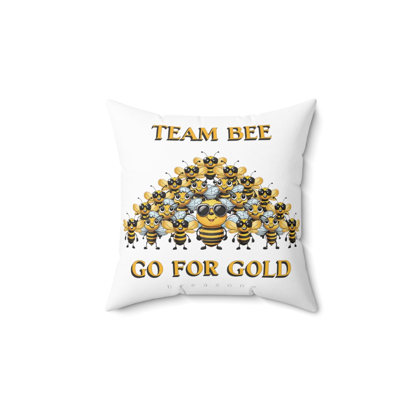 Team bee go for gold beeasone square cushion / Pillow