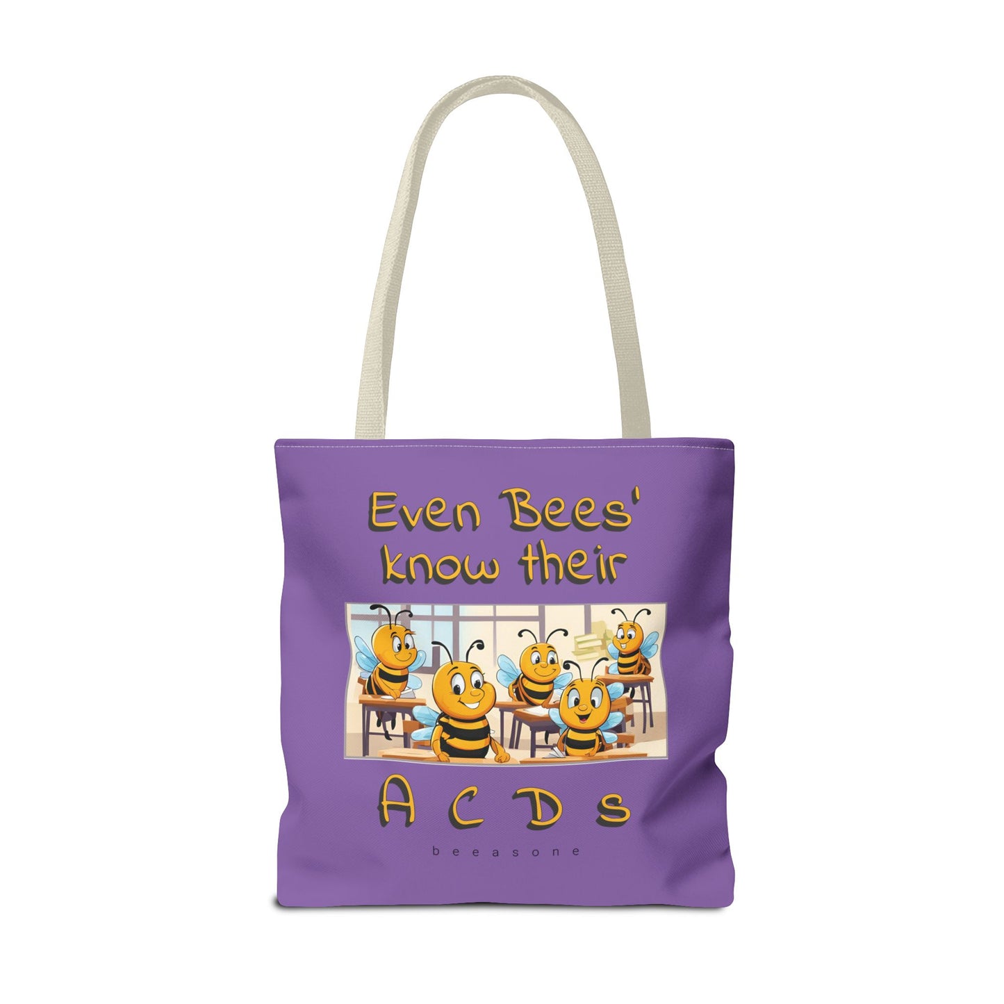 Even bees know their A C D s beeasone stylish purpil Tote Bag Special Spelling Bee Promotion