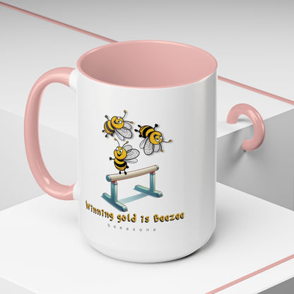 Gymnastics beeasone Hot Chocolate or Coffee Mug (Standard size 11oz or 15oz lead and BPA Free)
