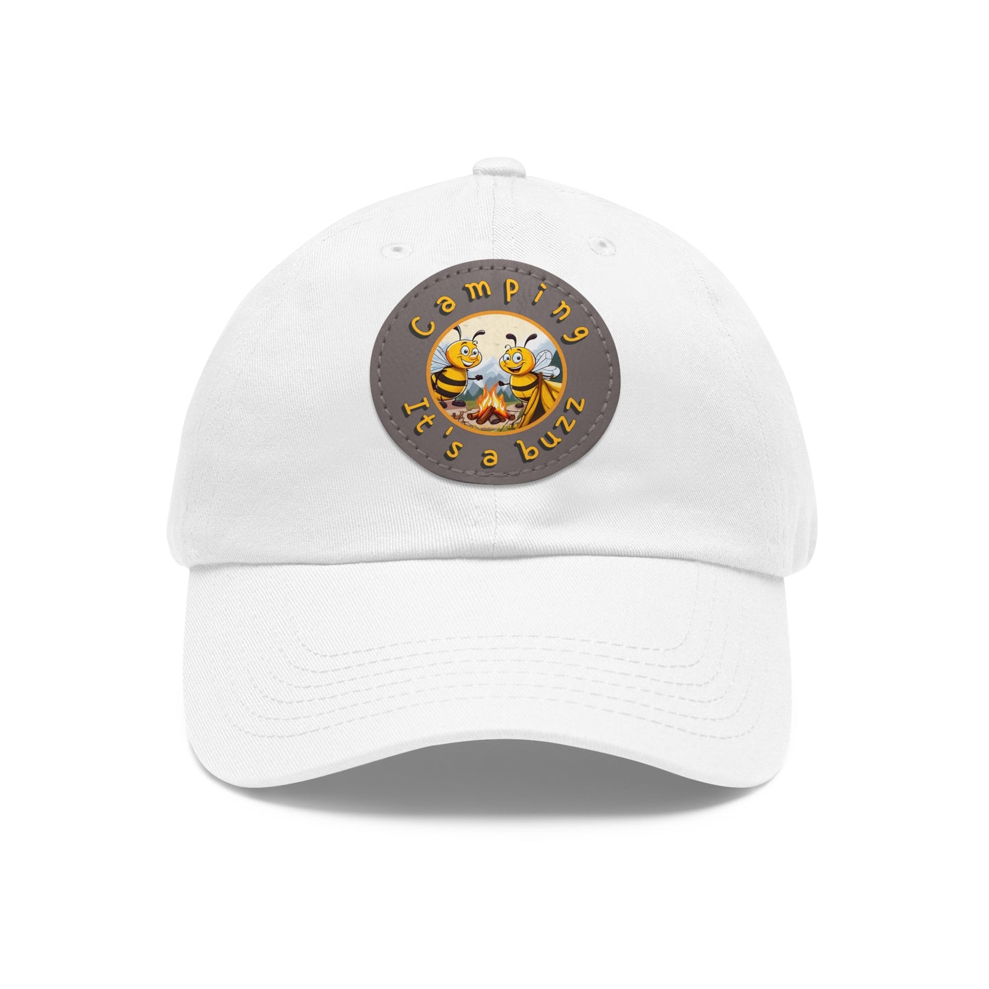 Camping it's a buzz beeasone Hat with round leather patch