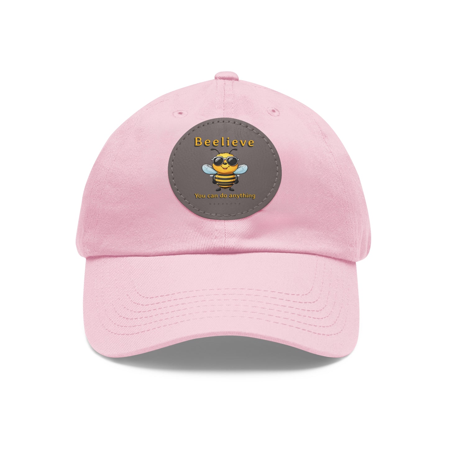 Beelieve you can do anything beeasone Hat with round leather patch