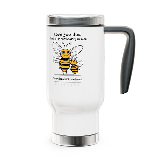 Stop Domestic Violence - Stainless Steel Traveler M U G