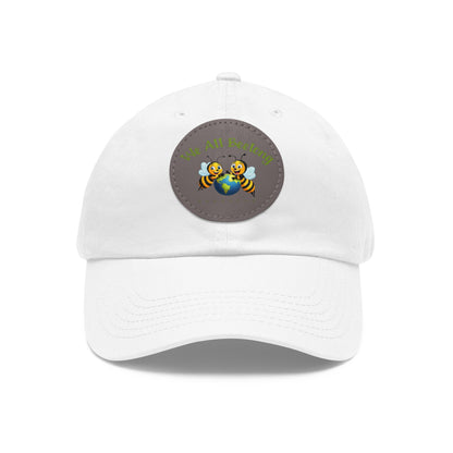 We all beelong beeasone Hat with round leather patch
