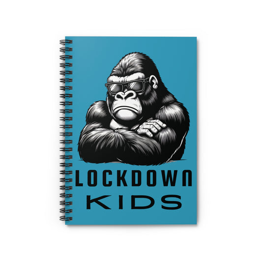 Lockdown Kids spiral note book - Gorilla - Turquoise