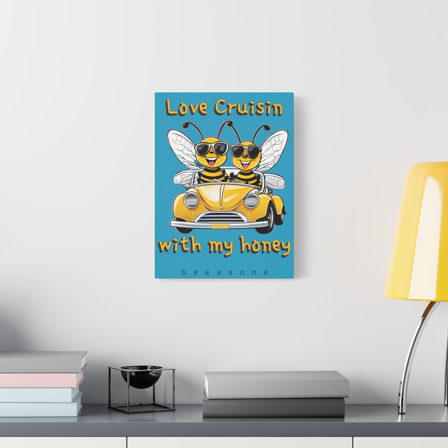 Love cruisin with my honey beeasone print on canvas with hanging kit