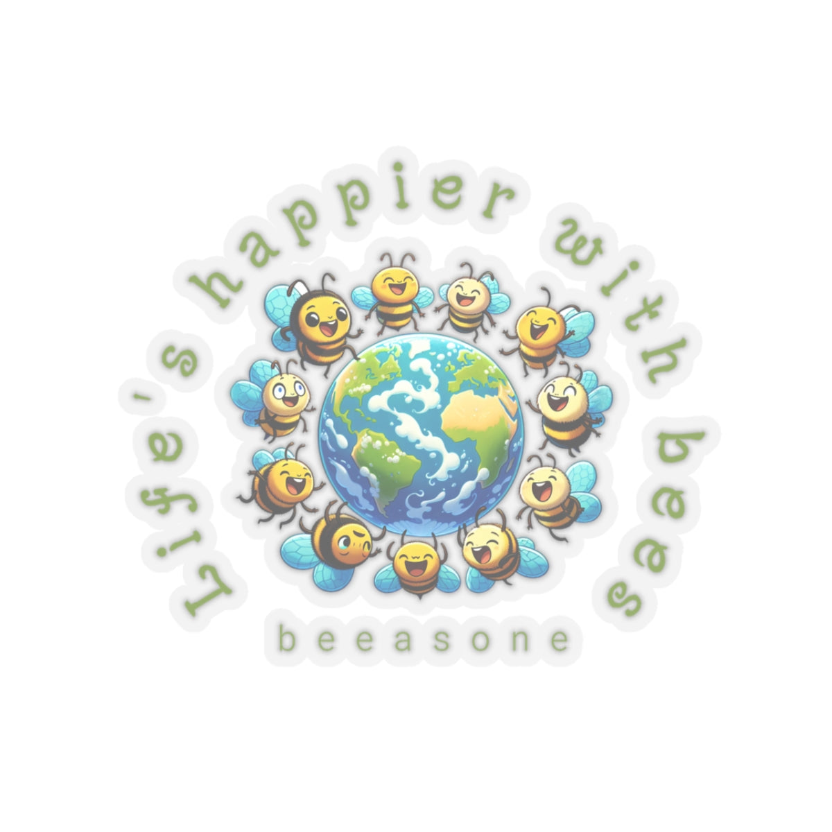 Life's happier with bees beeasone Sticker