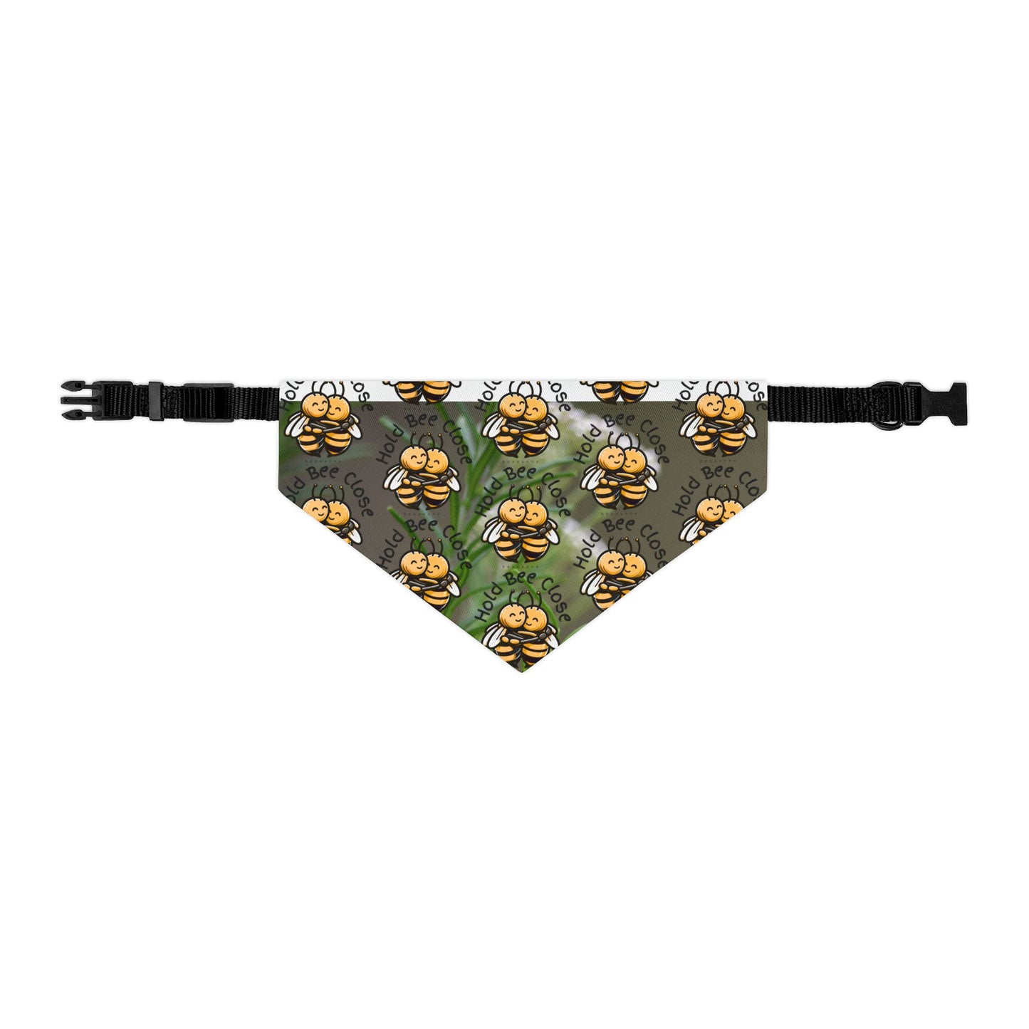 Hold bee tight special couple's bandana for their fluffy bundle of joy (Includes adjustable buckle up black collar)