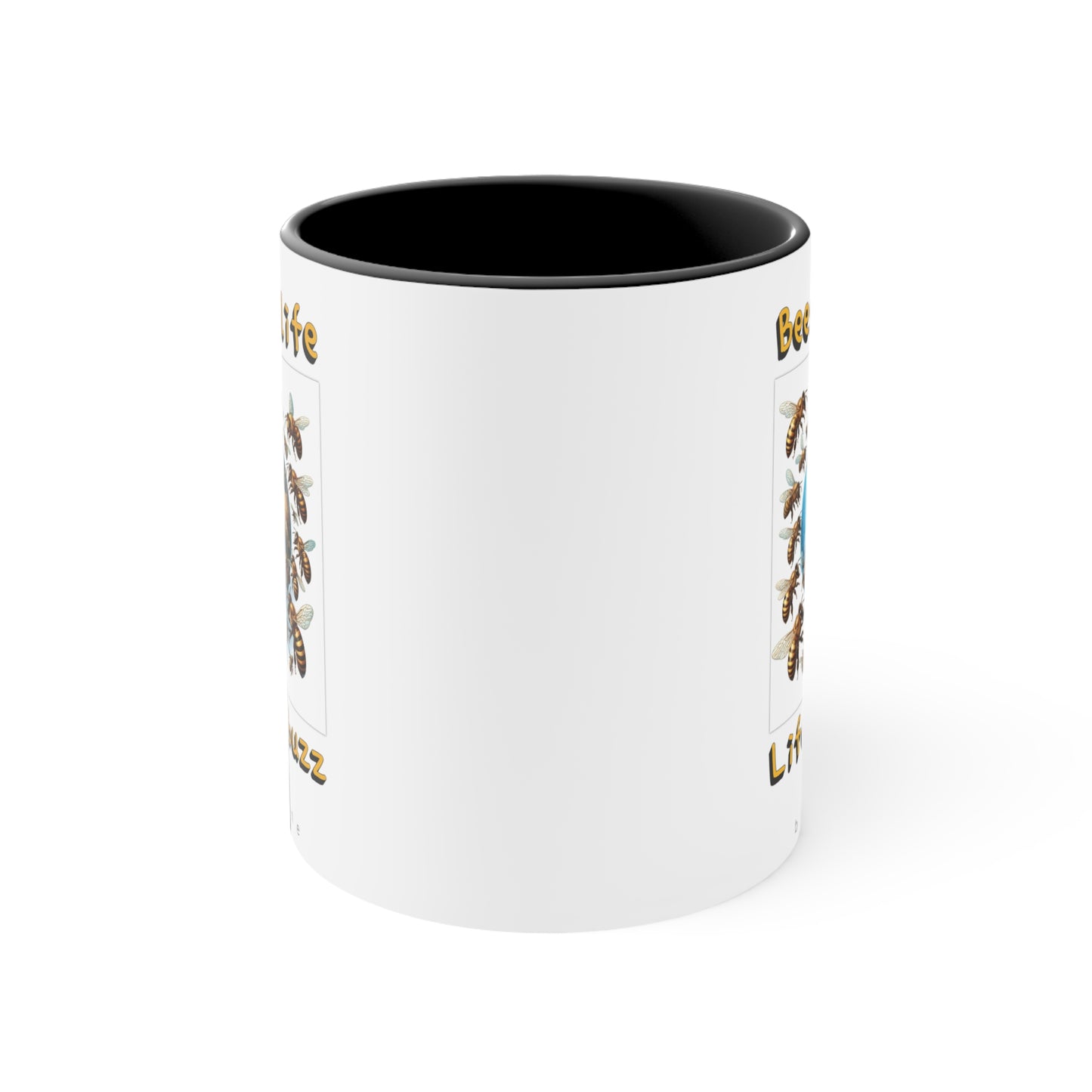 Bees are life. Life's a buzz beeasone coloured Hot chocolate or Coffee Mug 325ml (Standard 11oz)