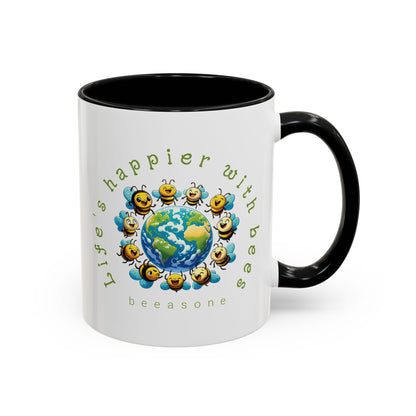 Life's Happier beeasone Hot Chocolate or Coffee Mug 11oz (325mls) or 15oz (443mls)