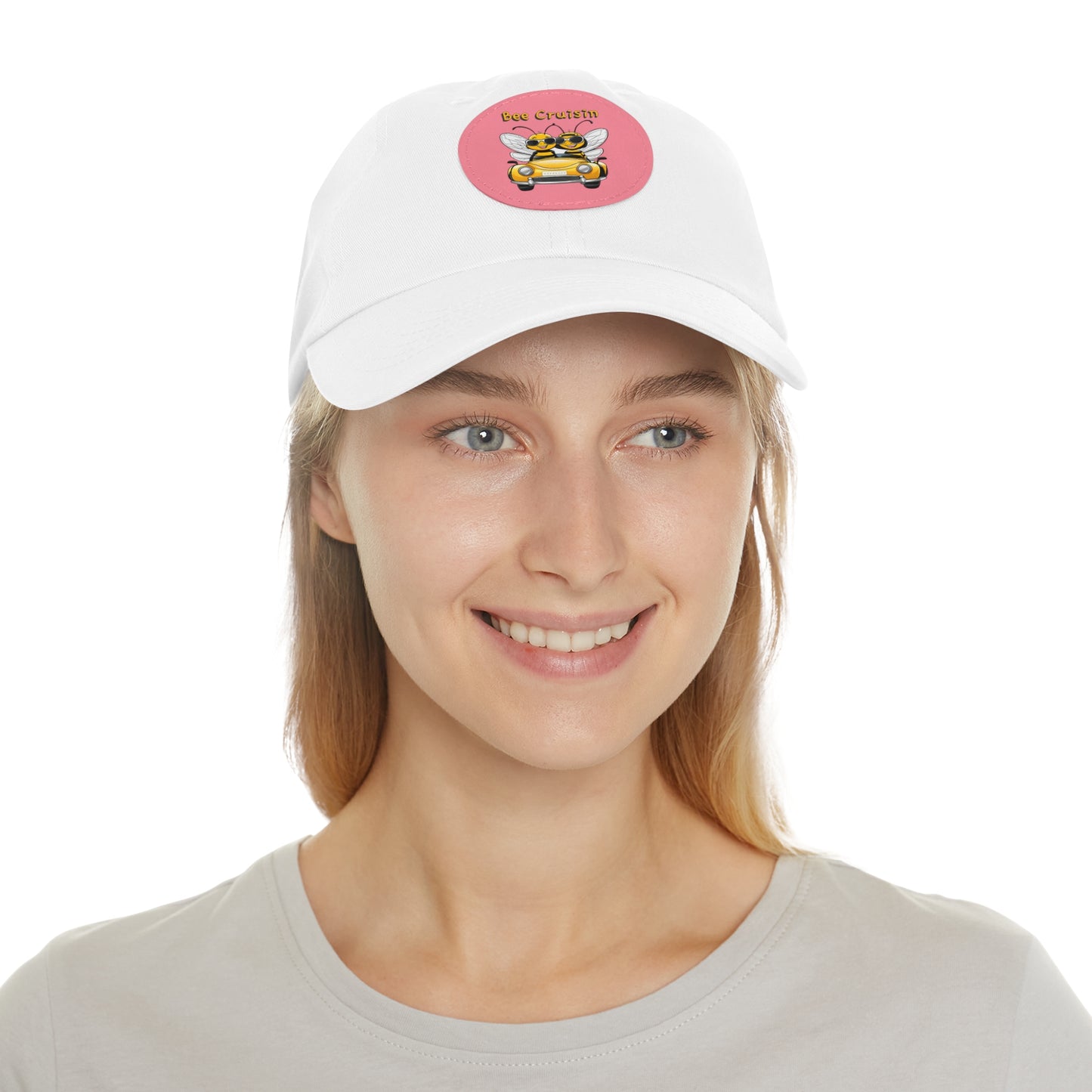 Bee cruisin beeasone Hat with round leather patch