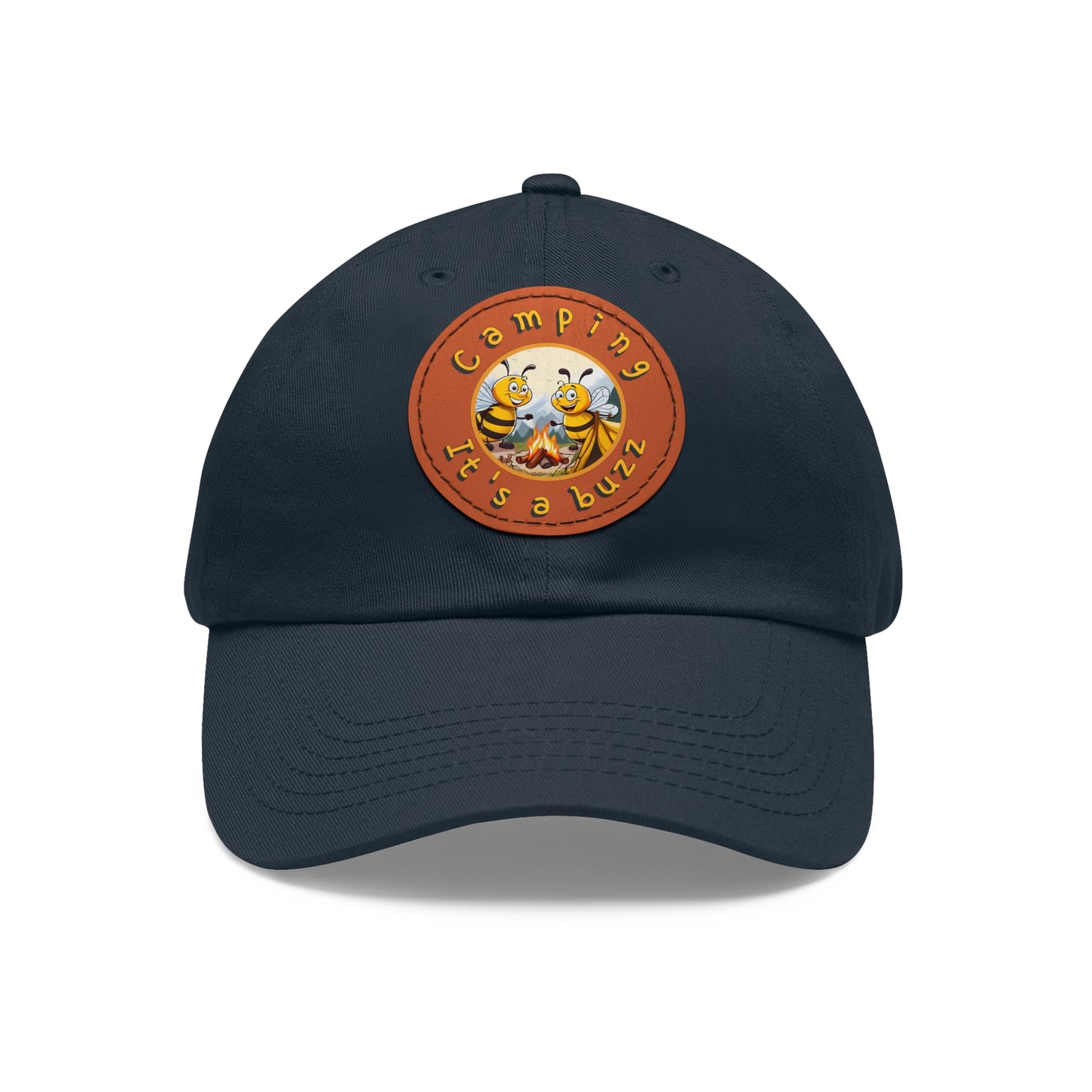 Camping it's a buzz beeasone Hat with round leather patch