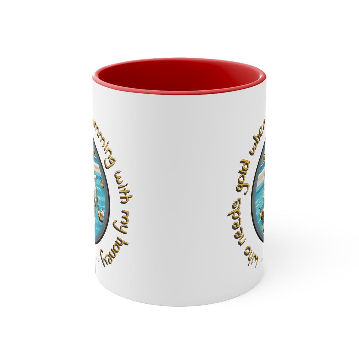 Swimming with my honey gold beeasone coloured Coffee Mug 325ml (Standard 11oz)