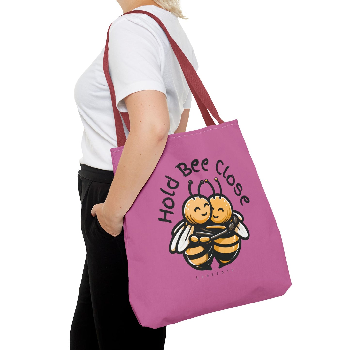 Hold bee close beeasone stylish light pink tote bag