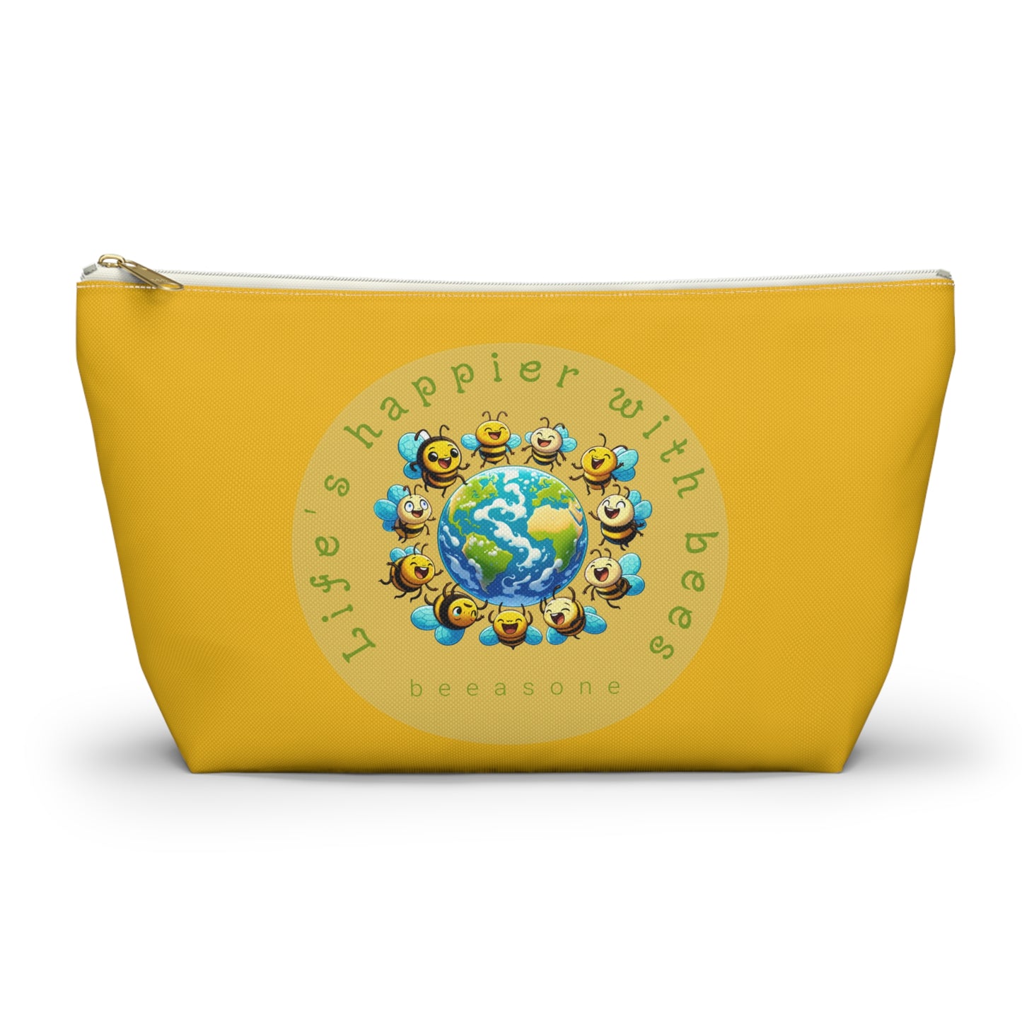 Life's happier with bees beeasone stylish cosmetics pouch