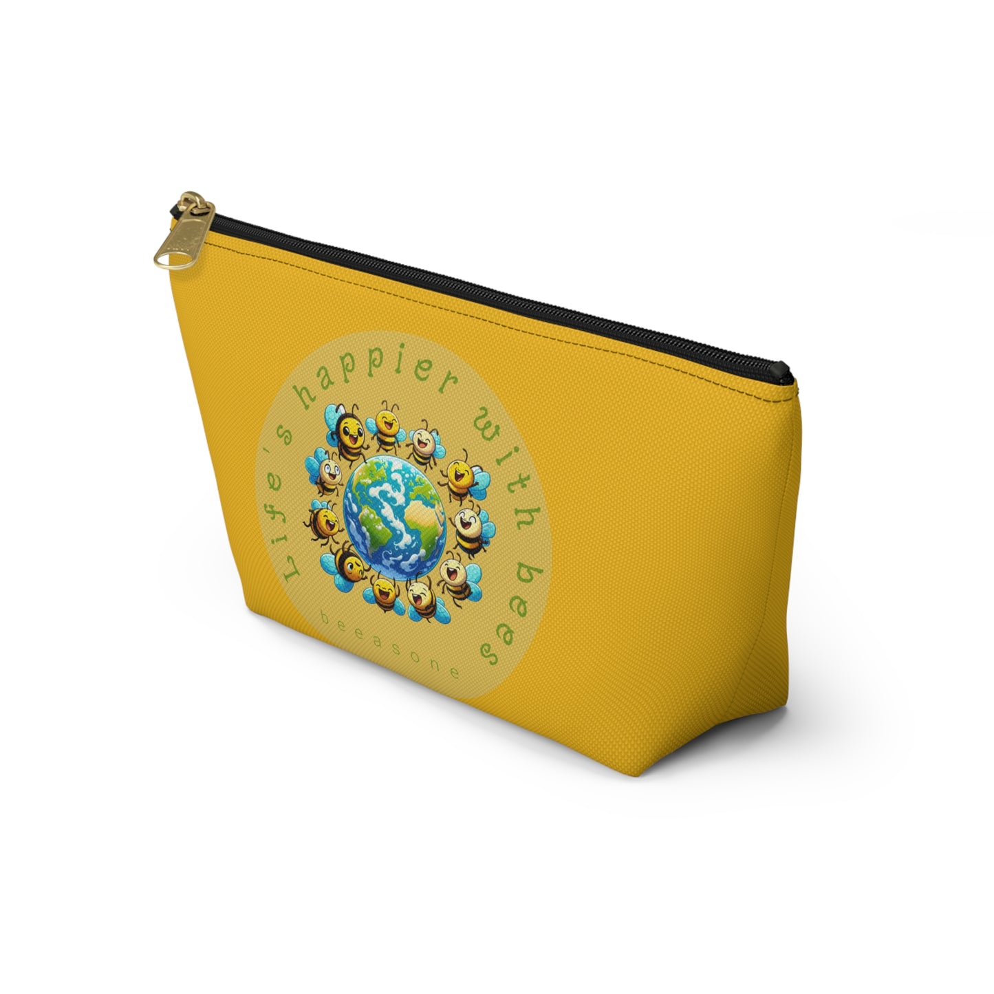 Life's happier with bees beeasone stylish cosmetics pouch