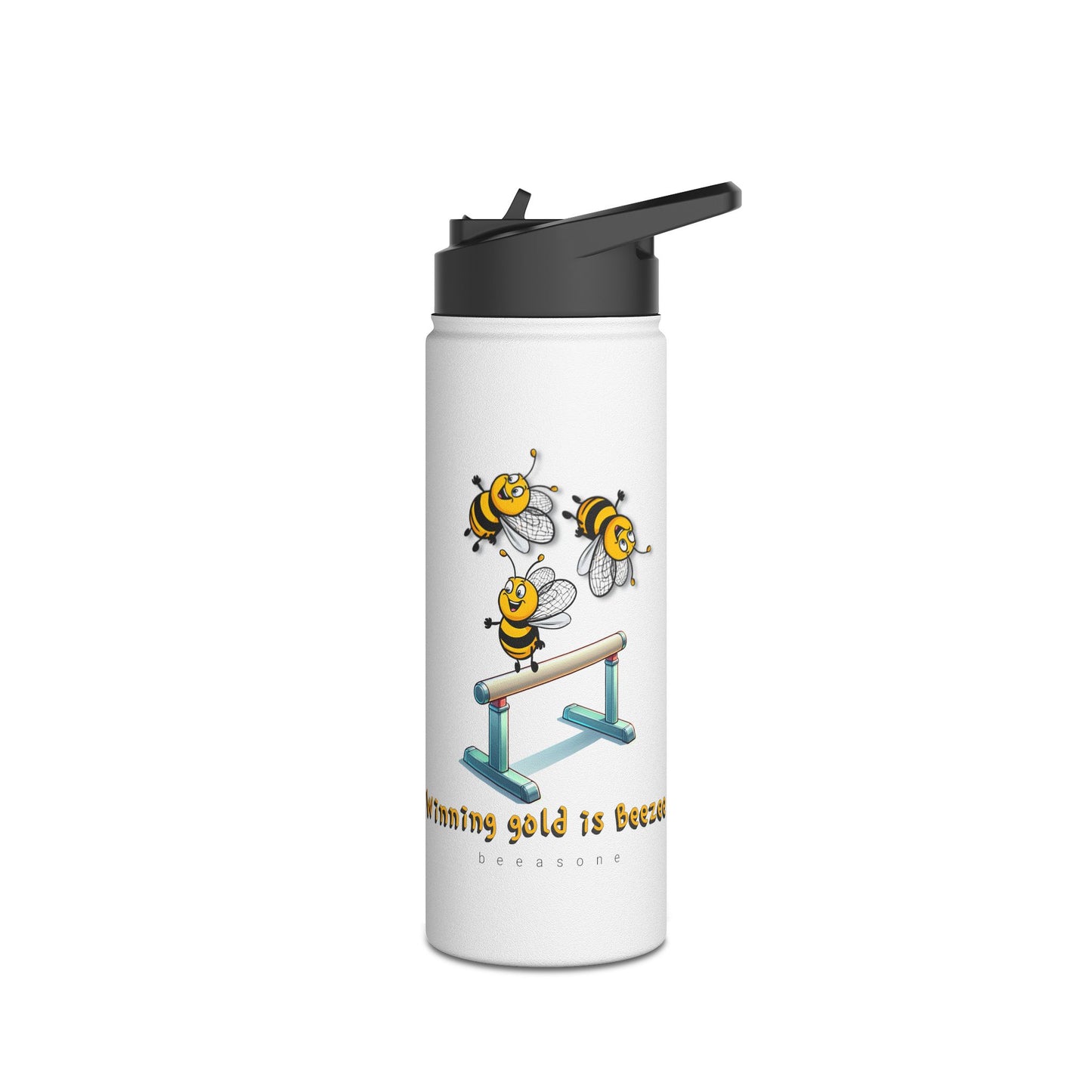 Winning gold is beezee beeasone gymnastics stainless steel body Water Bottle with polypropylene lid BPA free tumbler