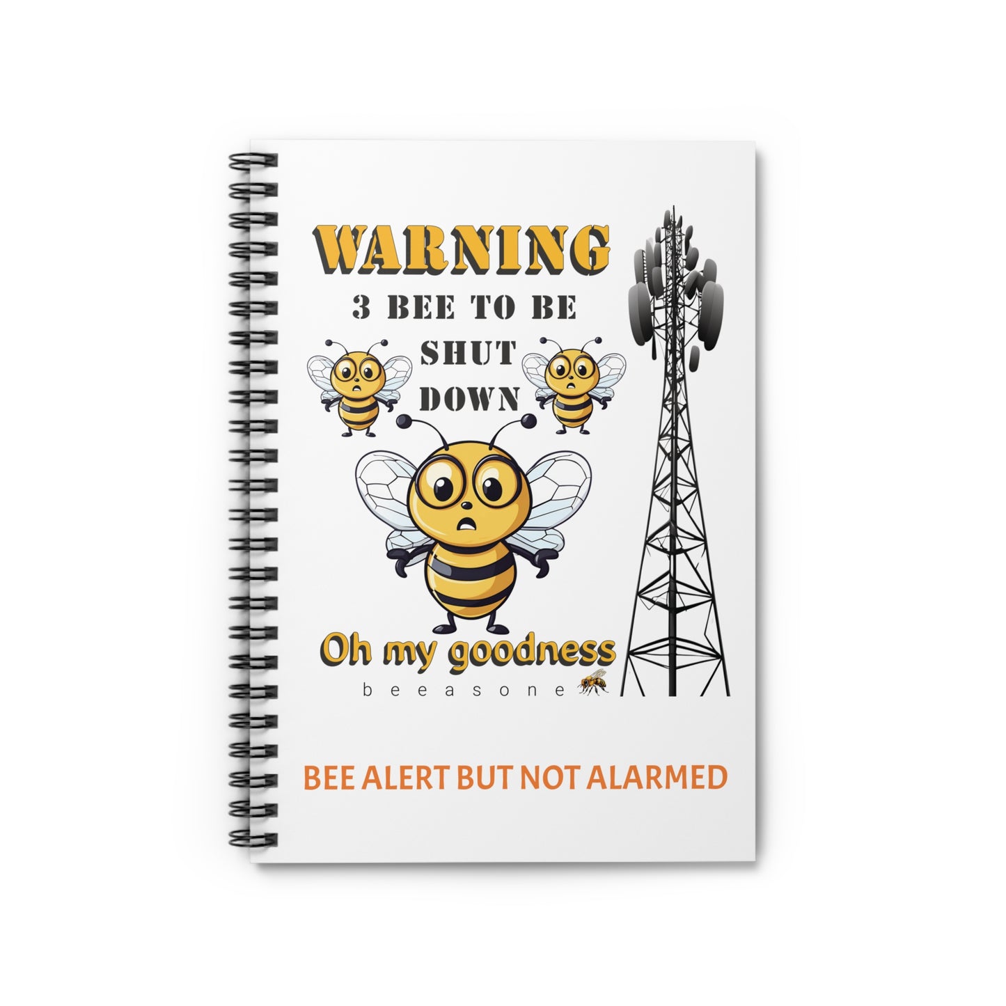 WARNING  3B Shutdown beeasone Spiral Notebook - Ruled Line. 118 page (59 sheets)   6" x 8" (15.2 x 20.3 cm) White