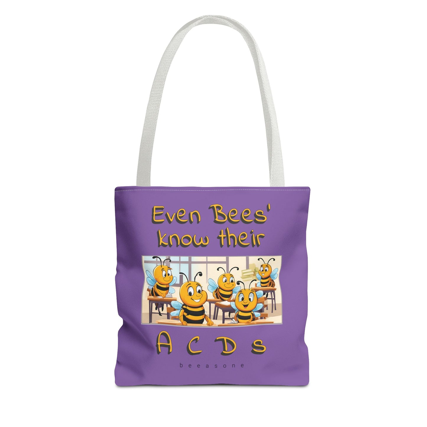 Even bees know their A C D s beeasone stylish purpil Tote Bag Special Spelling Bee Promotion