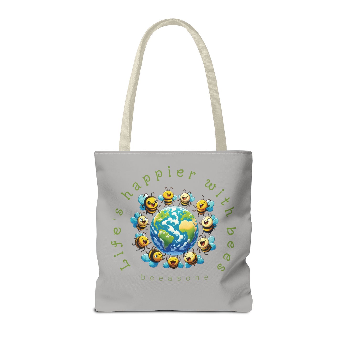 Life's happier with bees beeasone Tote Bag