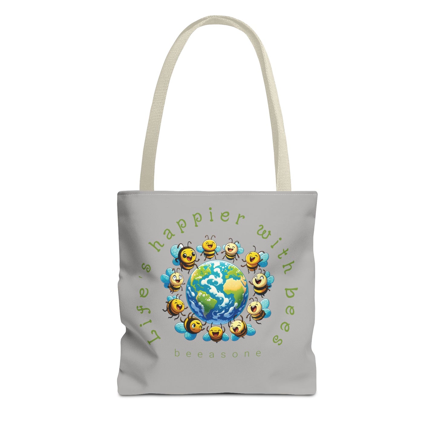 Life's happier with bees beeasone Tote Bag