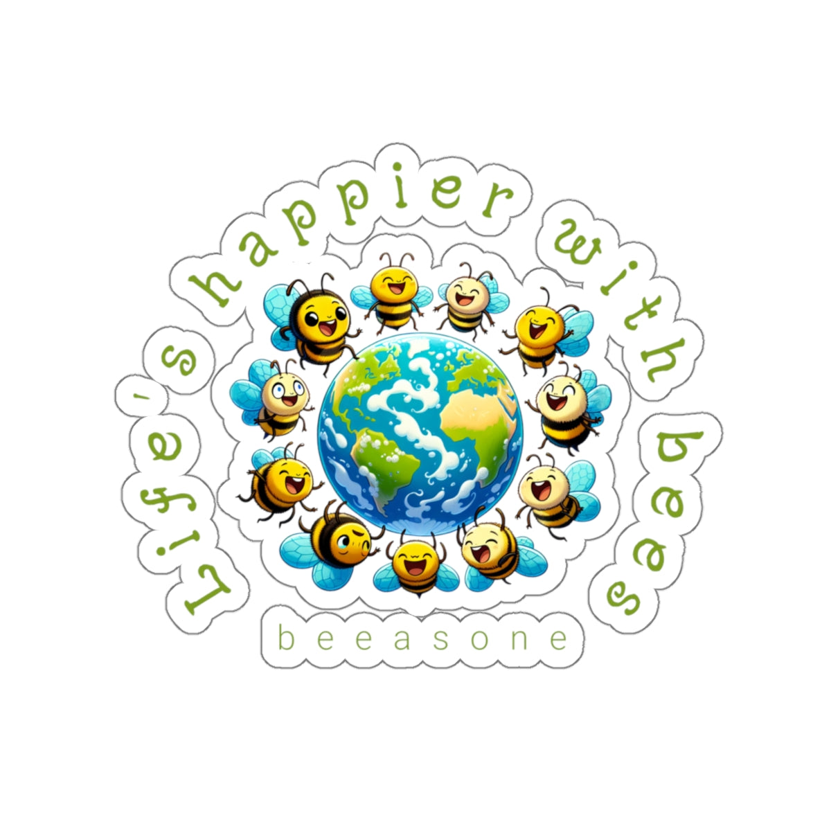 Life's happier with bees beeasone Sticker