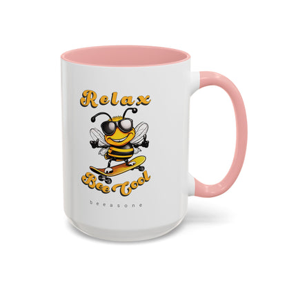 Relax Bee Cool beeasone Hot Chocolate or Coffee Mug (select from 11oz or 15oz lead and BPA Free mugs)