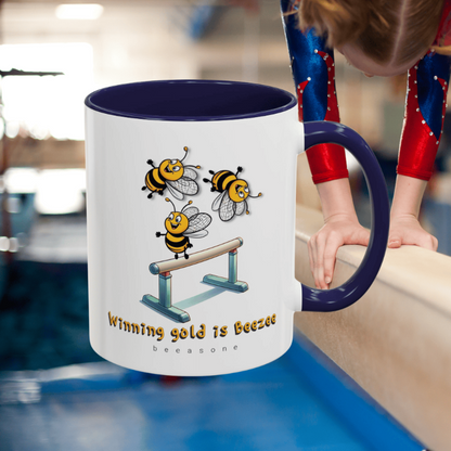 Gymnastics beeasone Hot Chocolate or Coffee Mug (Standard size 11oz or 15oz lead and BPA Free)