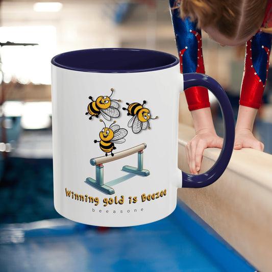 Gymnastics beeasone Hot Chocolate or Coffee Mug (Standard size 11oz or 15oz lead and BPA Free)
