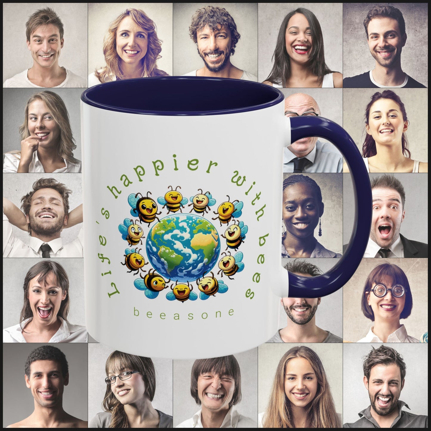 Life's Happier beeasone Hot Chocolate or Coffee Mug 11oz (325mls) or 15oz (443mls)