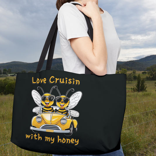 Love cruisin beeasone travel tote bag - black