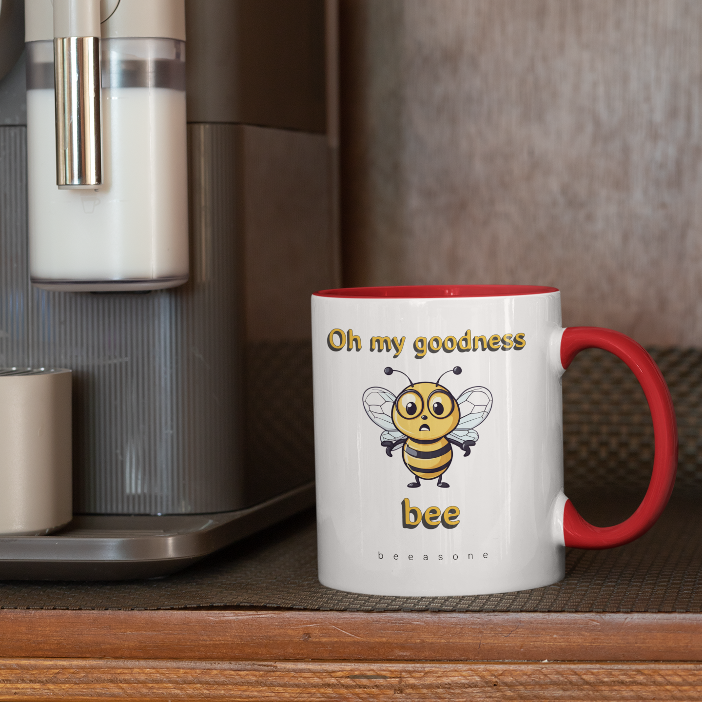 One of our favorite mugs from beeasone.com.  The look of joy suspended. You are not buying a mug when you buy from beeasone.  You are buying a showpiece.