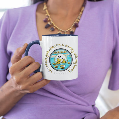 HOW COOOOOL - Swimming with your honey beeasone Hot Chocolate or Coffee Mug
